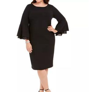 NEW CALVIN KLEIN Black Lace Bell Sleeve Dress 18W